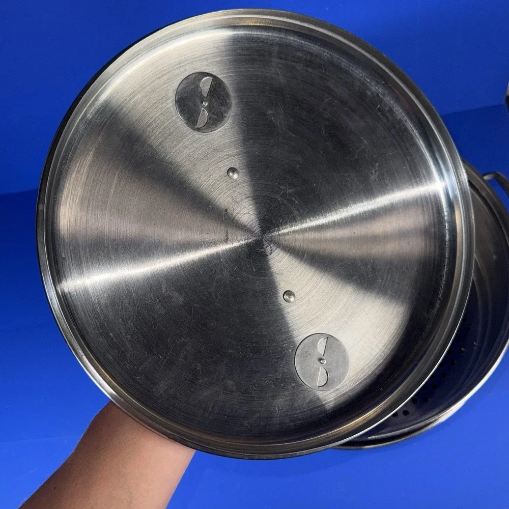 Vollrath Stainless Steel‎ 2 Layer Steamer Pot with Lid 3 Piece Set